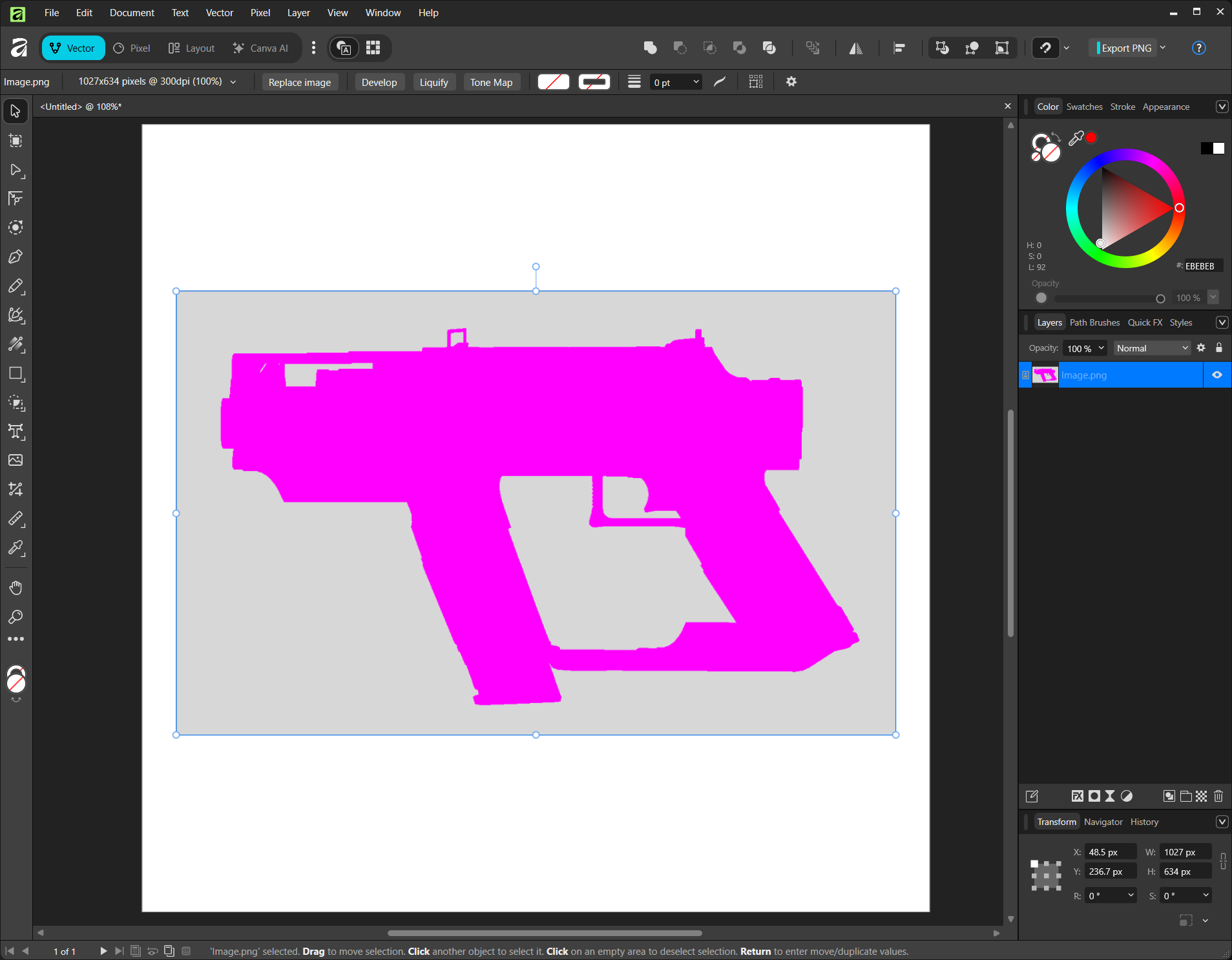 Preview Window Silhouette in Affinity