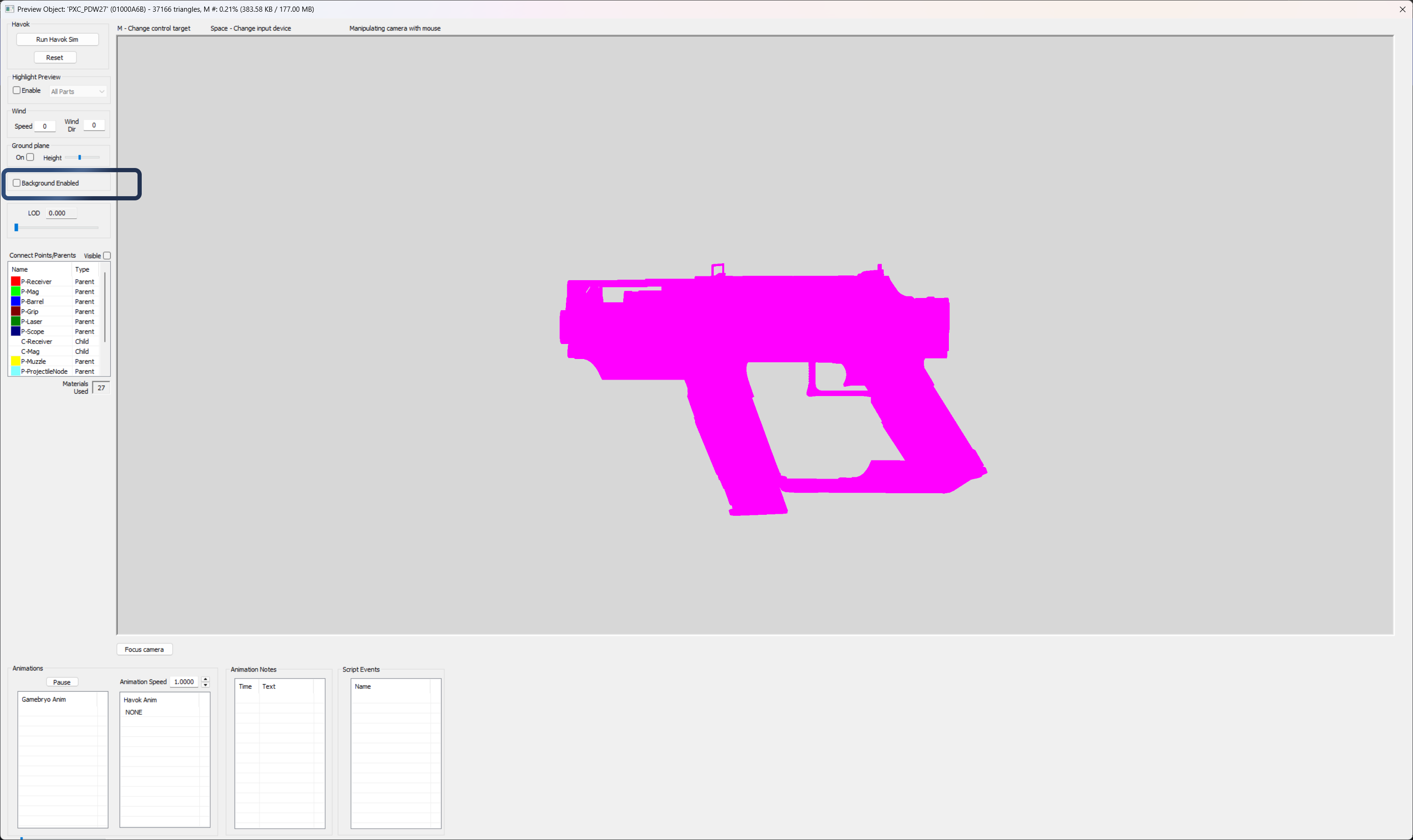 Disable the background