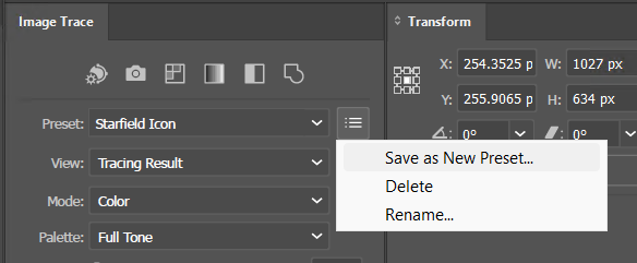 Create an Image Trace Preset