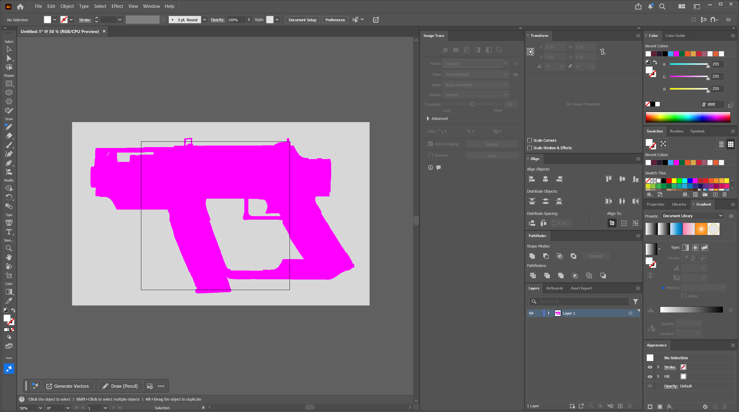 Preview Window Silhouette in Illustrator