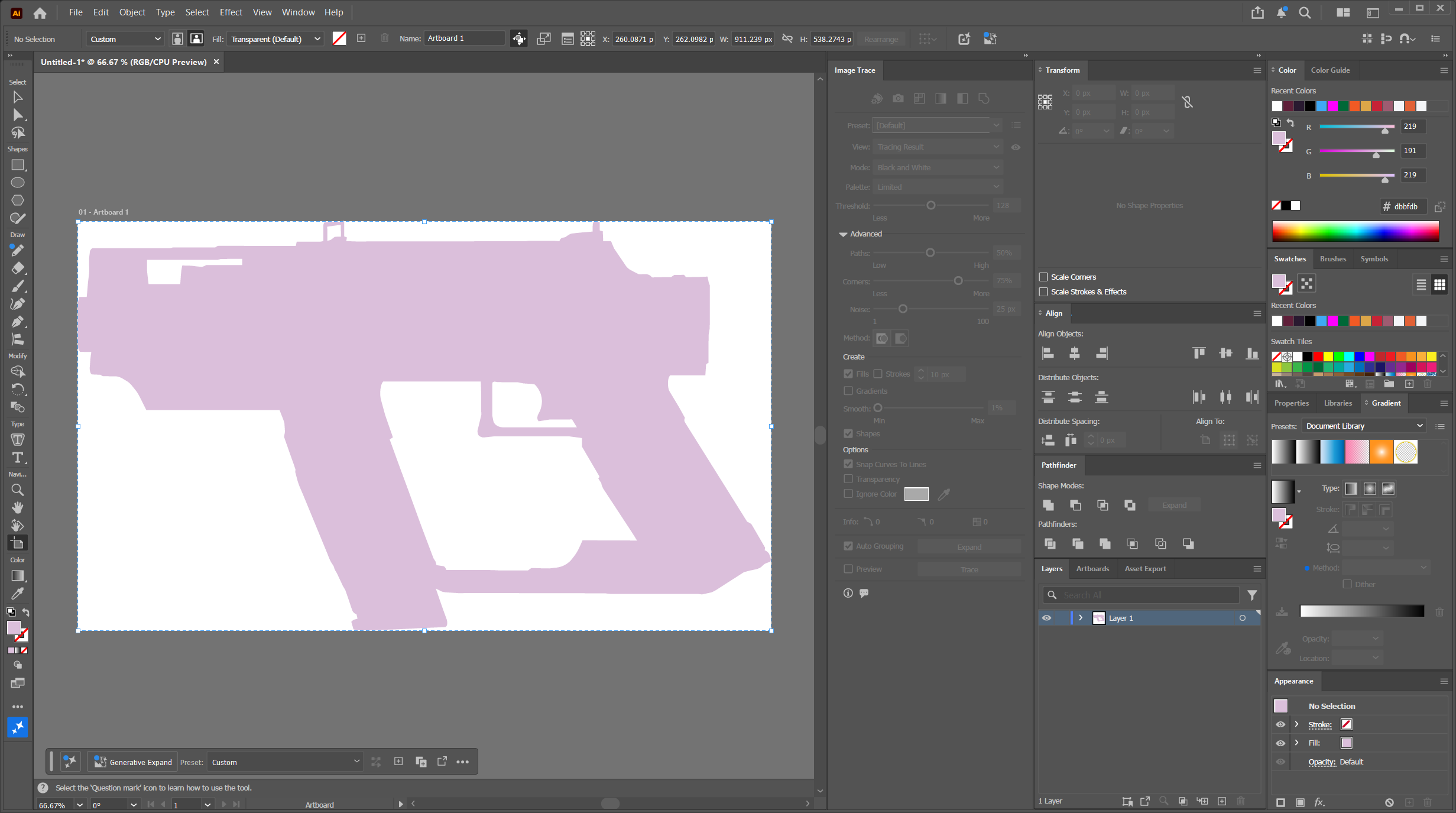 Size the Artboard to your shape