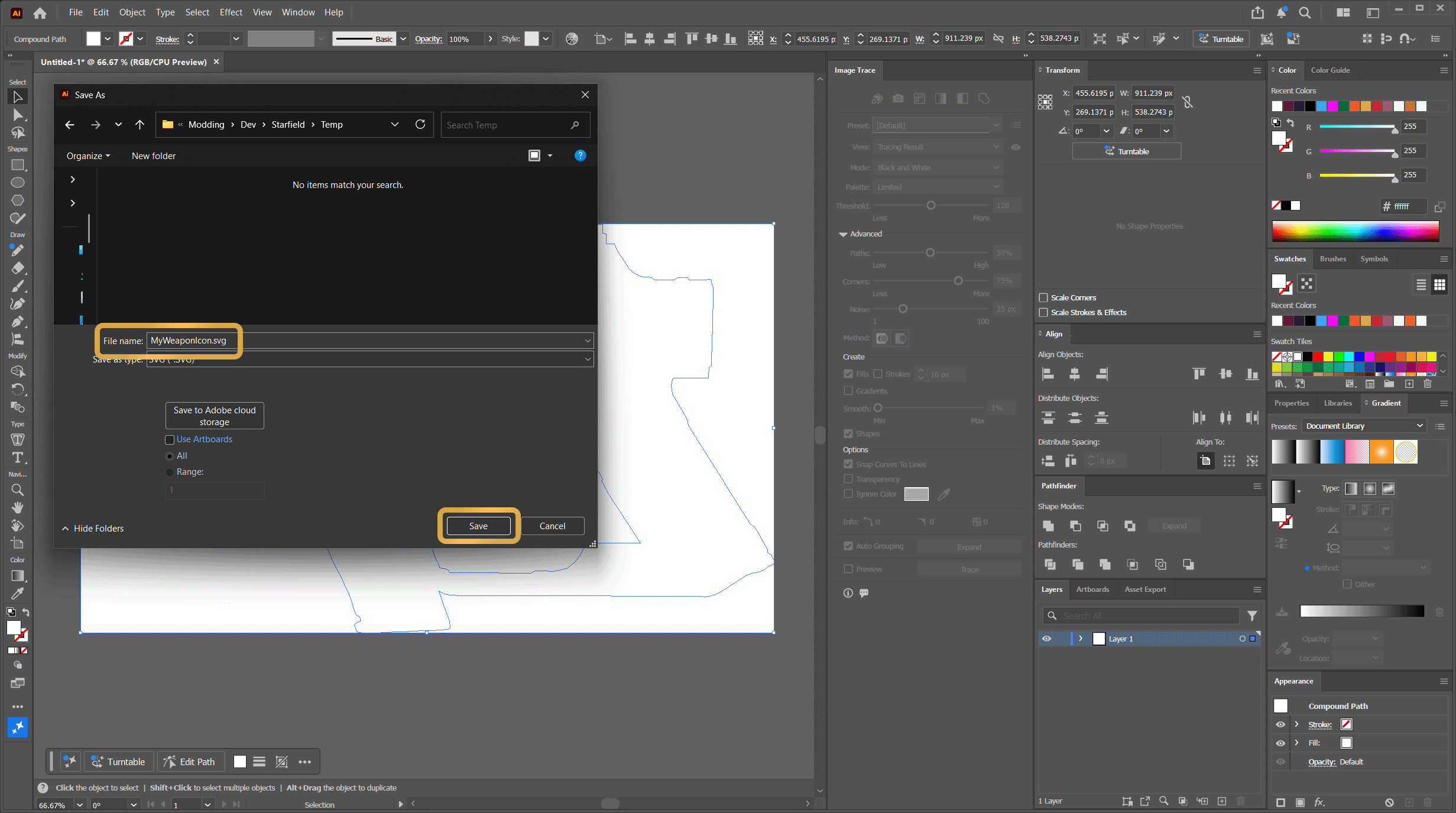 Save as SVG