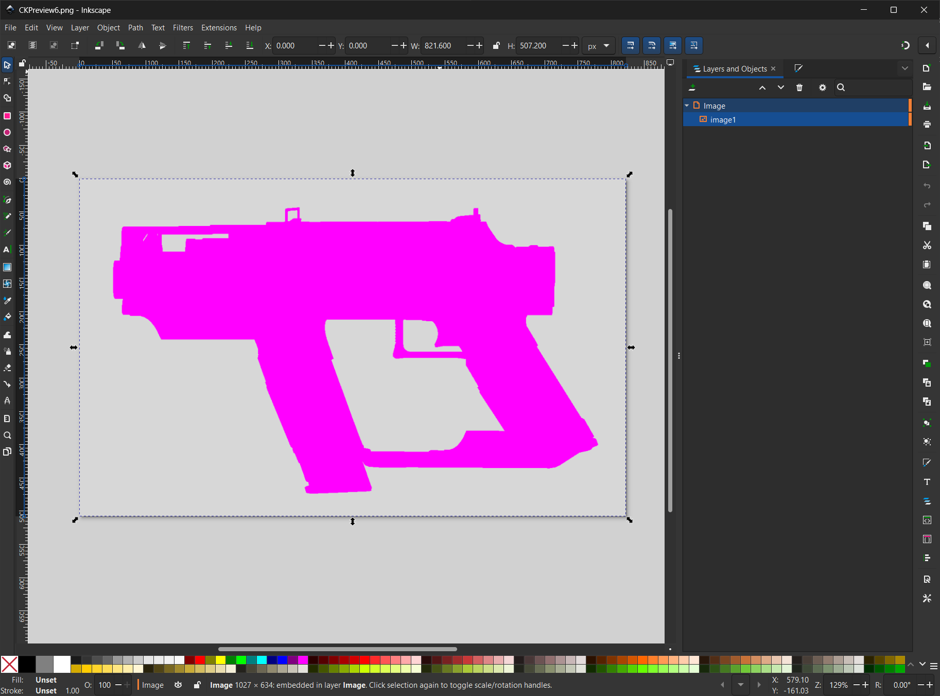 Preview Window Silhouette in Inkscape