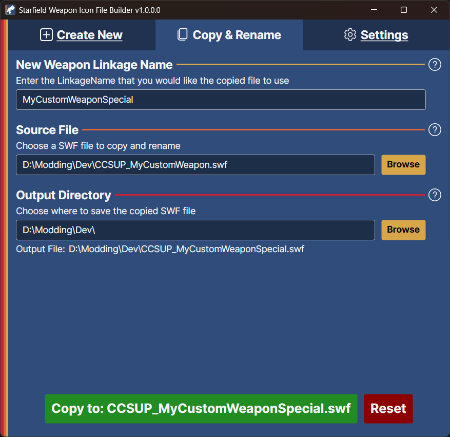 Choose your output directory