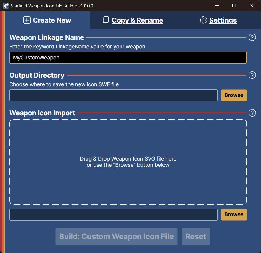Enter your weapons linkage name