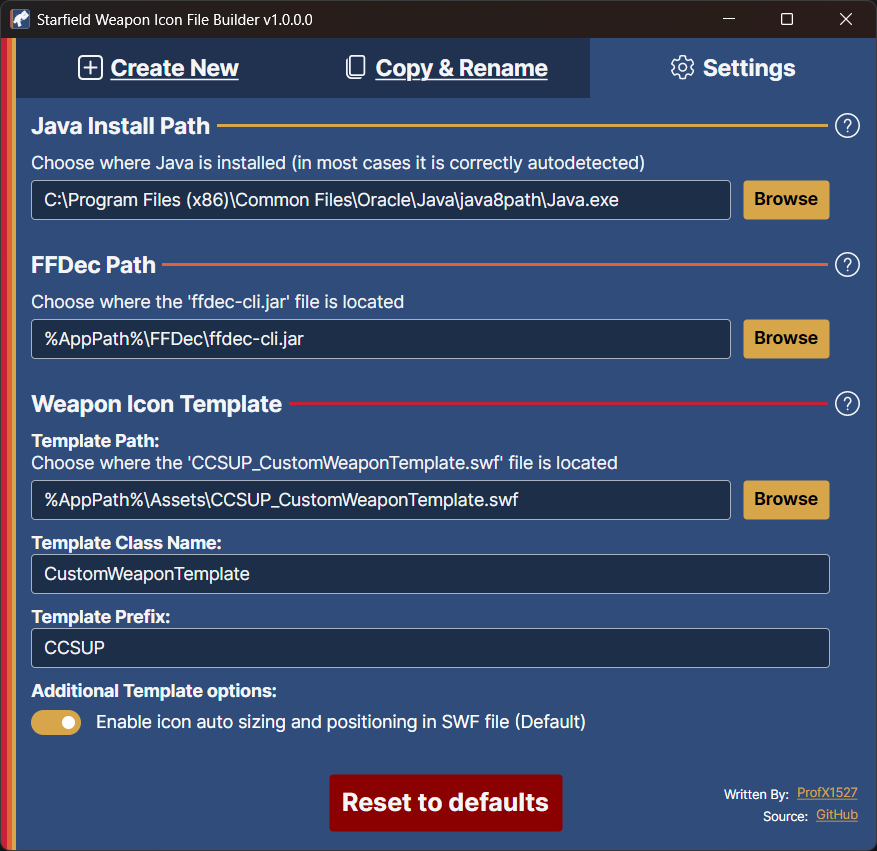 Settings Page