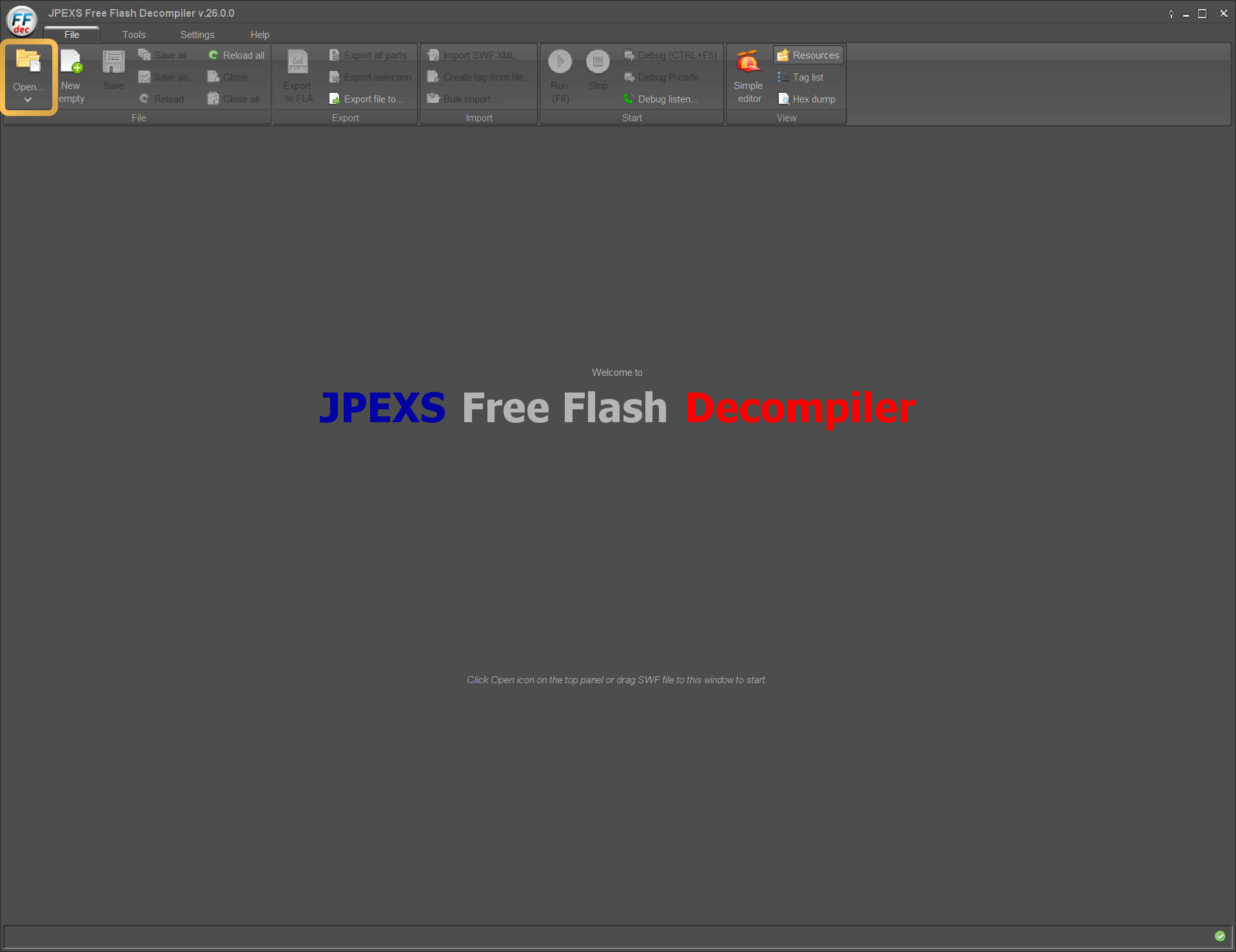 Open the template in JPEXS FFDec