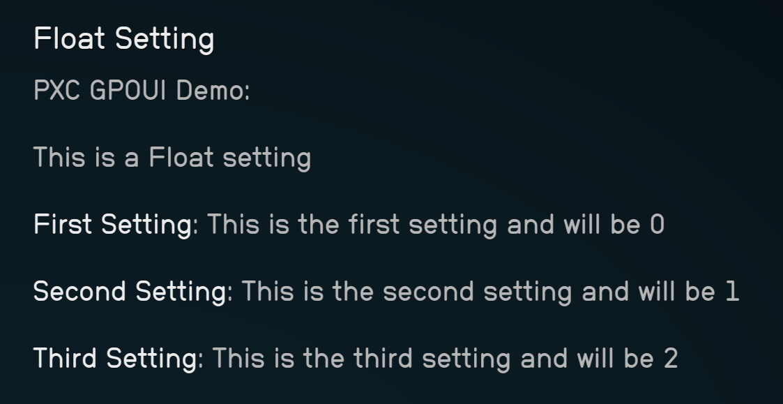 Description matching gameplay option description