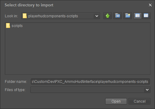 Script import dialog