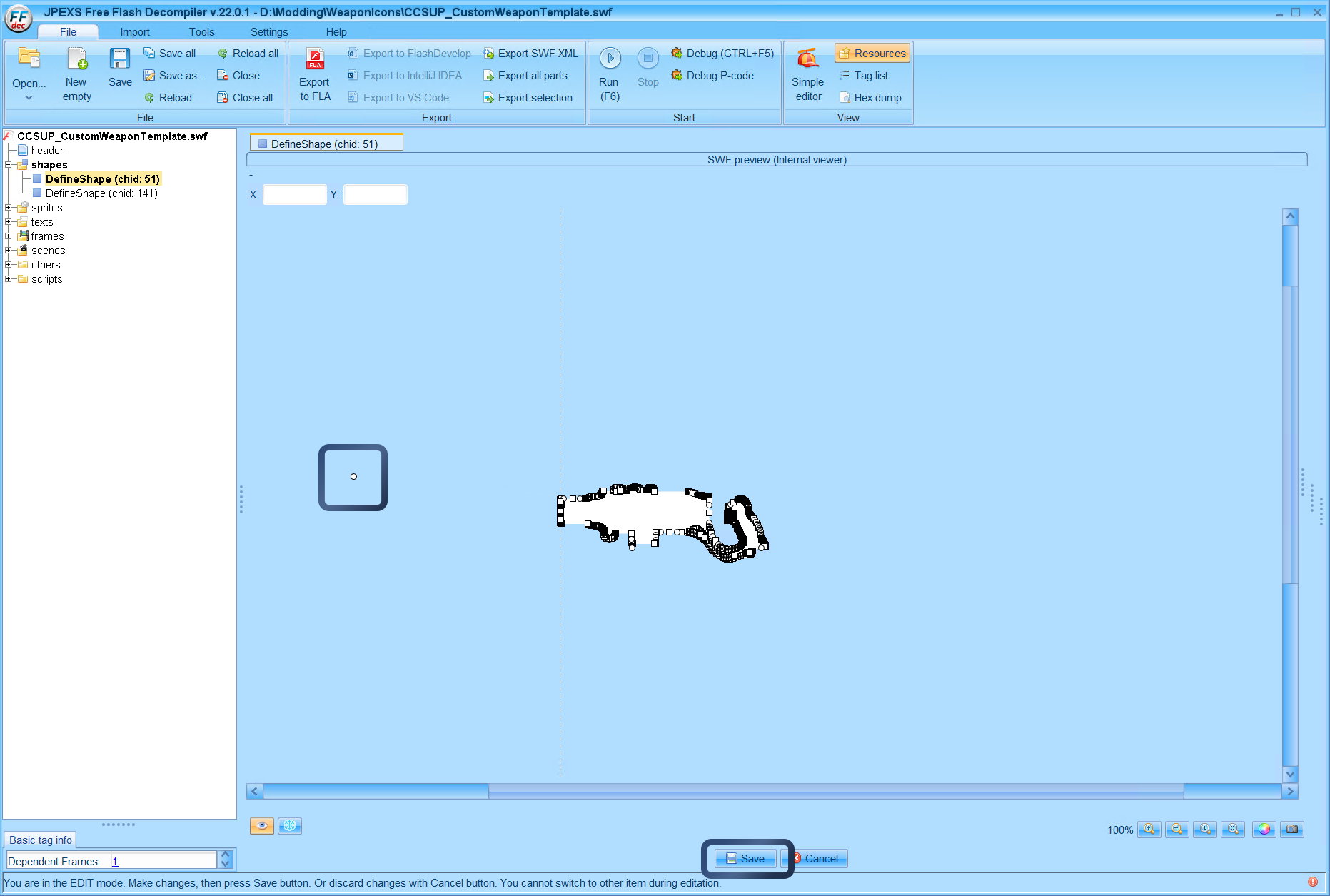 Here you can see the rouge point, all you have to do is click the point and press Delete on your keyboard then click save