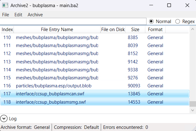 Then just add them to your BA2 archive, here I am just going to add them into bubs BA2 for his "Plasma Weapons Bundle" mod